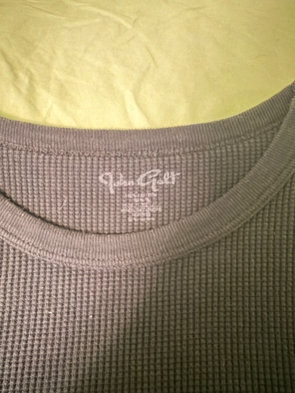 John Galt Olive Waffle Knit Thermal Top